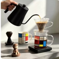 Color-Block Glass Coffee Mug