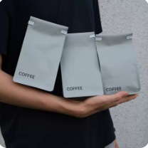 Gray Kraft Valve Coffee Pouches