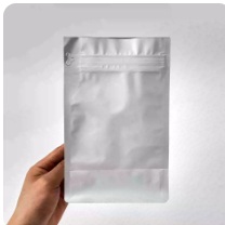 Plain Silver Flat-Bottom Zip Pouch