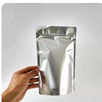 Plain Silver Stand-Up Zip Pouch