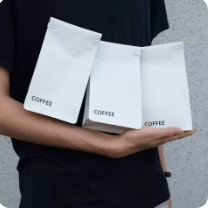 White Kraft Valve Coffee Pouches